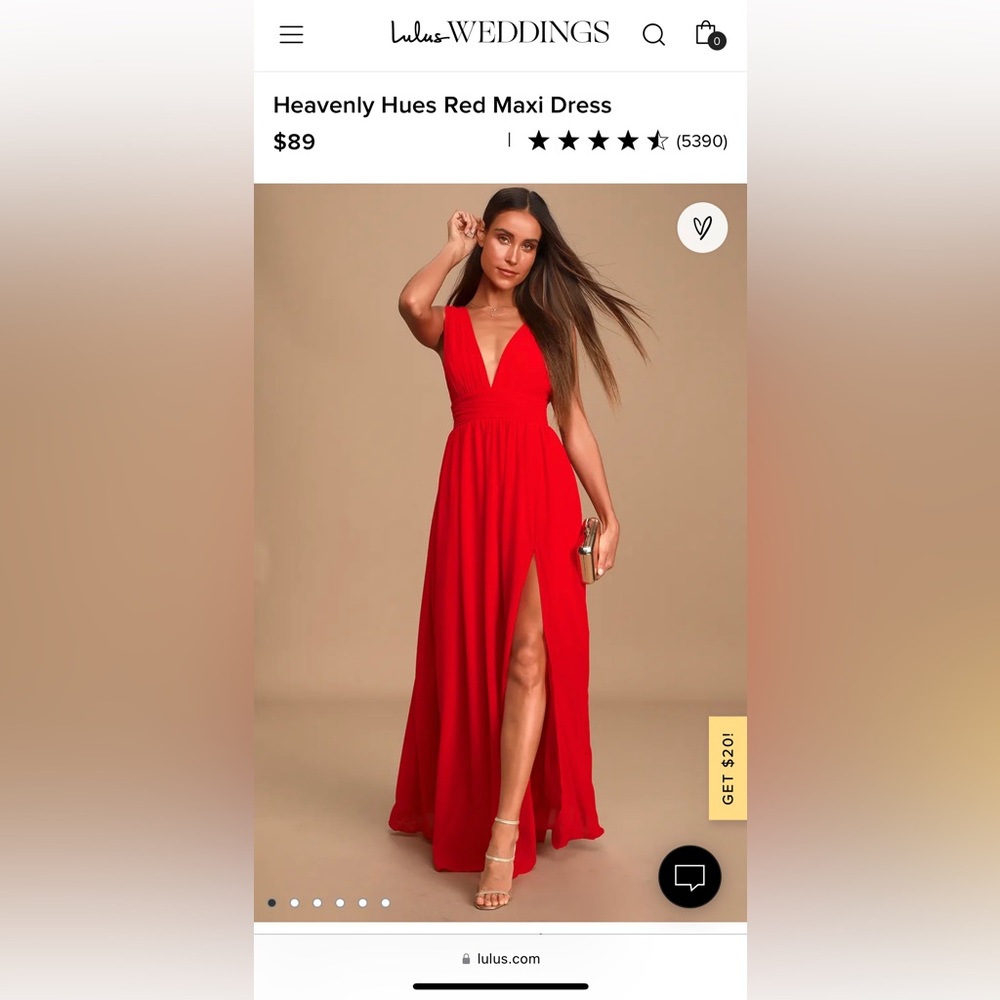 NWT Lulus Heavenly Hues Red Maxi Dress XL